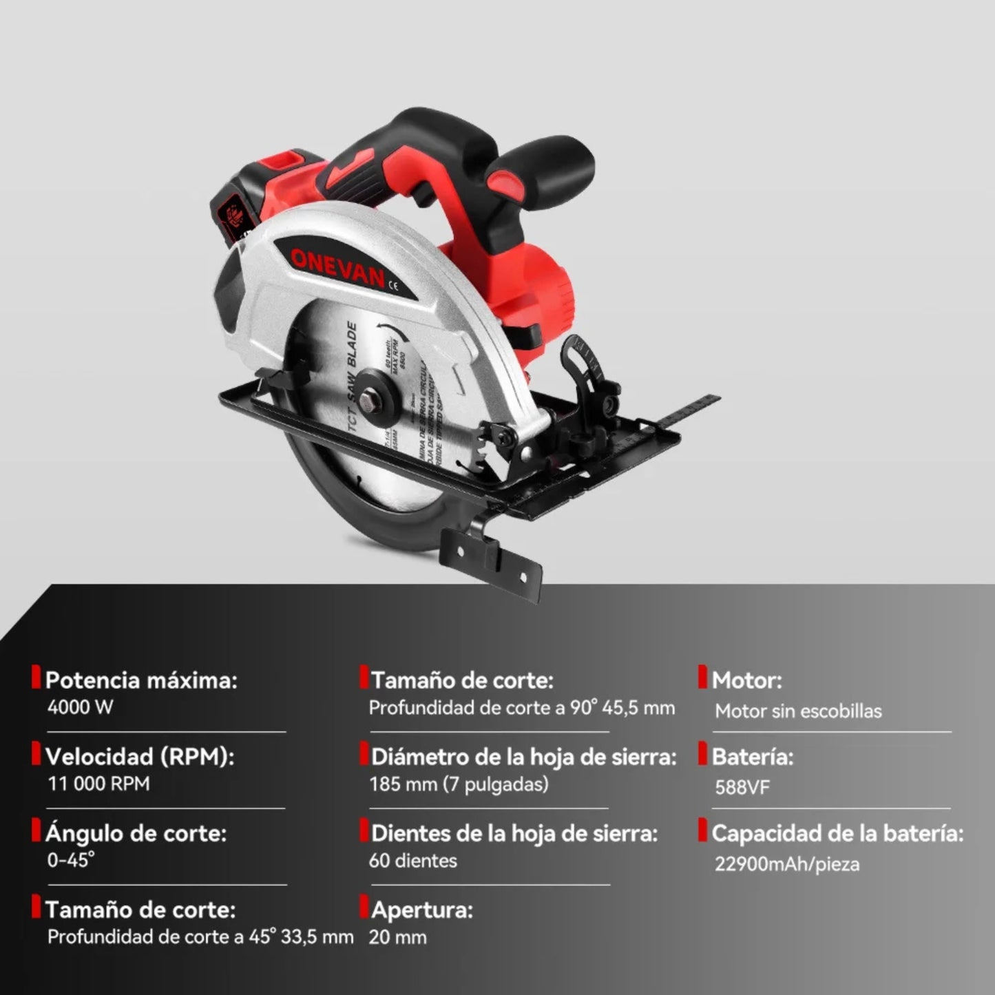 SIERRA CIRCULAR INALÁMBRICA 4000 W