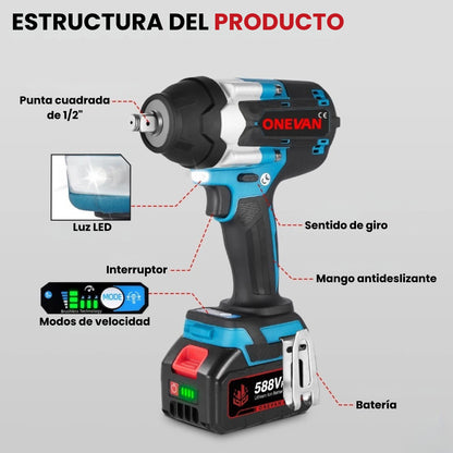 PISTOLA DE IMPACTO INALÁMBRICA 1800 N.M